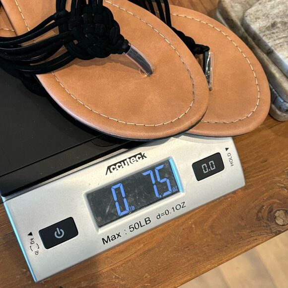 Charlotte Russe Sandals Black Rope Flats Flip Flops Size 7 - Picture 12 of 12